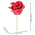Künstliche Rose aus Schaumstoff Rot mit Drahtstiel 5 cm 100 Stück | Floristik24.at