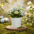Übertopf aus Metall Weiß Ø9,5cm H11cm mit Pusteblumen-Motiv für Innen- und Außendekoration | Floristik24.at