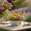 Blumenschale rund Metall mit Griffen Ø21cm H9,5cm silberfarben | Floristik24.at