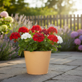 Übertopf aus Metall für Blumen Ø16cm H14cm Pastell Orange | Floristik24.at