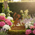 Willkommensschild Metall Rostoptik 30cm Elfenmotiv Frühling | Floristik24.at