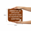 Gartenschild aus Metall mit Spruch „Unkraut“ Rostoptik 35×30cm für den Außenbereich | Floristik24.at
