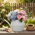 Deko-Kanne aus Metall Weiß 28cm für Vintage- und Shabby-Chic-Dekoration | Floristik24.at