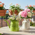 Deko-Gießkanne aus Metall mit Pusteblumen-Motiv in Grün, H12cm, 2 Stück | Floristik24.at