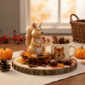 Eichhörnchen Figur sitzend aus Keramik 10 cm Braun für Herbstdekoration | Floristik24.at