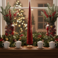 Deko-Tannenbaum schlank 80 cm modern rot auf Holzfuß | Floristik24.at