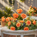 Künstliche Rosen orange 5 cm Blüte einzeln 100 Stück | Floristik24.at