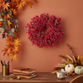 Blumenkranz aus künstlichem Schleierkraut, Pink-Rot, 30 cm, Innenraumdekoration | Floristik24.at