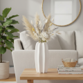 Weiße Keramikvase geriffelt 40cm für Trockenblumen | Floristik24.at