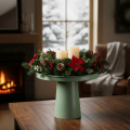 Dekoteller Metall Grün Rund 20 cm für Blumenarrangements | Floristik24.at