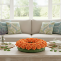 Künstliche Rosen orange 5 cm Blüte einzeln 100 Stück | Floristik24.at