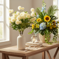 Künstlicher Chrysanthemen-Bund, Kunststoff, cremeweiß, 56 cm, 4 Stück | Floristik24.at