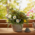 Künstliche Sukkulenten grün 18cm 3er-Set aus Kunststoff | Floristik24.at