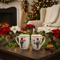 Tassenset Nussknacker und Zuckerstange aus Keramik 10cm 2-teilig | Floristik24.at