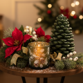 Glas-Windlicht mit Tannenzweig-Motiv, 8 cm, 2er-Set | Floristik24.at