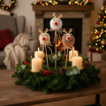 Dekostecker Rentierfigur 24 cm Holz Stoff Pompom Braun Beige Weiß Innenbereich 12 Stück | Floristik24.at