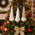 Deko-Wichtelfiguren aus Holz und Textil zum Aufhängen 17cm Weiß Beige Braun 6er-Set | Floristik24.at