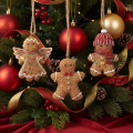 Deko-Anhänger Lebkuchenfiguren aus Polyresin 7cm 3er-Set Braun-Rot-Weiß für Innen | Floristik24.at