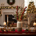 Künstlicher Tannenzweig mit roten Weihnachtskugeln 48cm 2er-Set | Floristik24.at