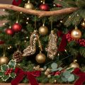 Glasschuh-Ornamente mit Leopardenmuster aus Glas, 13 cm, 2-teilig | Floristik24.at
