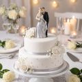 Silbernes Hochzeitspaar aus Polyresin 10cm für Tisch- und Torten-Dekoration | Floristik24.at