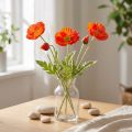 Künstliche Mohnblume Orange 60cm im 3er-Set aus Kunststoff und Seidenstoff | Floristik24.at