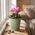 Blumentopf Zink Mintgrün Ø15cm Höhe 13,5cm mit Prägung „Art of Nature“ | Floristik24.at