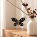 Wanddeko Schmetterling Metall 15×10,5 cm Schwarz Weiß Gold | Floristik24.at