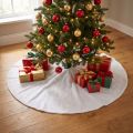 Weihnachtsbaumdecke Ø100cm Weiß Glitter Polyester Rund | Floristik24.at