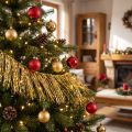 Lametta Gold Hellgold Baumbehang Weihnachten L50cm | Floristik24.at