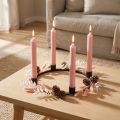 Kurze Stabkerzen Rosa aus Wachs Ø21x110mm 6 Stück | Floristik24.at
