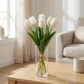 Weiße künstliche Tulpen 49 cm mit Real-Touch-Effekt, 5 Stück | Floristik24.at