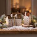Dekohaus Set Keramikhäuser Miniatur 7 cm 3 Stück Handbemalt | Floristik24.at