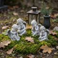 Engel-Figuren sitzend Grau 11cm aus Polyresin, 4-teilig | Floristik24.at