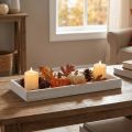 Holztablett Weiß Deko Tablett Shabby Chic Holz 35×15×3cm | Floristik24.at