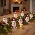 Keramik Weihnachtsmann Figuren Set, Rot-Weiß, 6,4 cm, 6 Stück | Floristik24.at
