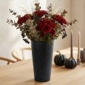 Tischvase aus Kunststoff Schwarz Anthrazit Ø15cm H24cm | Floristik24.at