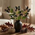 Künstlicher Dekozweig Maulbeeren Kunststoff 45cm Schwarz Grün Rot-Lila | Floristik24.at