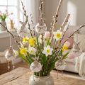 Holzanhänger Hasen Weiß Natur 5×12 cm Osterdeko 6er-Set | Floristik24.at