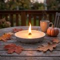 Flammschale aus Aluminium mit Wachs in Creme Ø17 cm | Floristik24.at