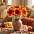 Künstliche Gerbera Blume Orange Ø11cm 50cm mit flexiblem Stiel | Floristik24.at