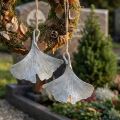 Grabschmuck Ginkgoblatt Hänger 10 cm Grau 3er-Set | Floristik24.at