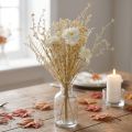 Künstlicher Blumenstrauß aus Astern und Schleierkraut, Beige und Weiß, 43 cm | Floristik24.at