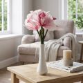 Künstliche Orchideen Kunstblumen in Vase 28cm Weiß Rosa | Floristik24.at