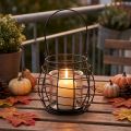 Gartenlaterne mit Henkel aus Metall und Glas Schwarz Ø17cm H15cm | Floristik24.at