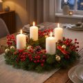Set mit 6 künstlichen roten Beerenzweigen, 30 cm, Dekoration für Weihnachten | Floristik24.at