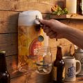 Wandflaschenöffner aus Holz und Metall mit Glasbehälter, 30 x 20 cm, Bier-Motiv | Floristik24.at