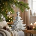 Anhänger Tannenbaum aus Metall, 20,5×15,5 cm, silbern | Floristik24.at