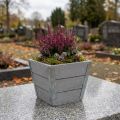 Blumenkasten Holz Grau Trapezform 12,5×14,5×14,5cm | Floristik24.at