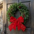 Rote Schleife Weihnachten Sterne Dekoschleife Outdoor 21cm 2St | Floristik24.at